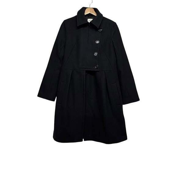 NICOLE FARHI Wool Trench Coat Navy 10 - Picture 5 of 12